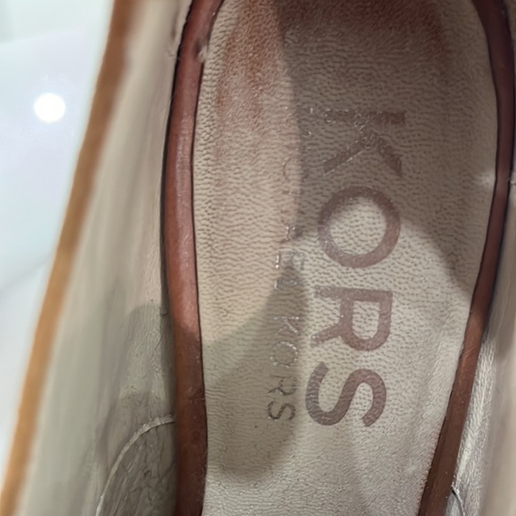 Michael Kors brown suede high heeled loafer style wedge, size 8.5 - Picture 4 of 5
